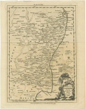 Antique Map of the Coromandel Peninsula, 1754