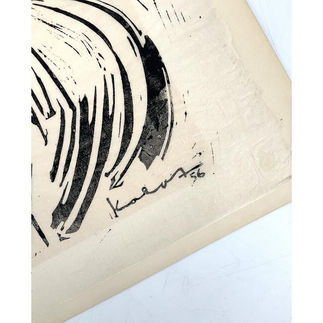 1950s Walter Kalot, Fighting Cocks, 1956, Linocut For Sale - Image 5 of 10