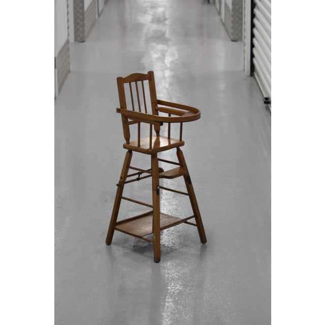 Mid-Century Modern Wooden Doll High Chair, 1970s For Sale - Image 3 of 18