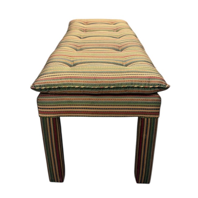 Billy Baldwin Style Pillow Top Tufted Parsons Bench For Sale In Miami - Image 6 of 8