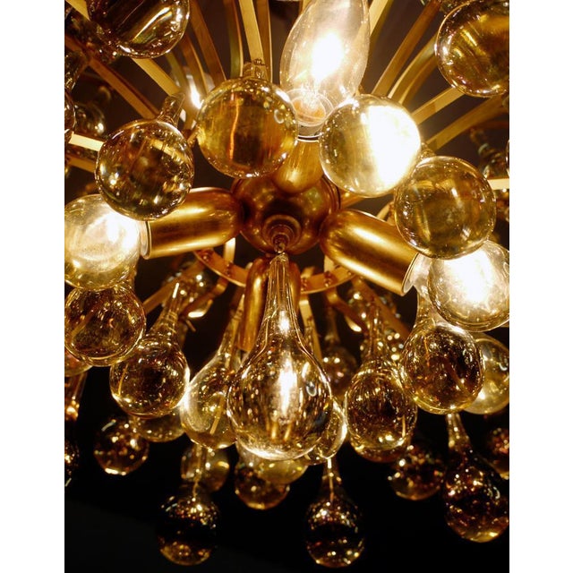 Murano Glass and Brass Tear Drop Chandelier from Palwa, Germany, 1970s For Sale - Image 6 of 8