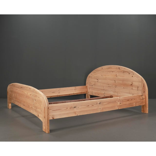 Mid-Century Modern Vintage Swedish Double Bed in Pinewood, 1970s For Sale - Image 3 of 16