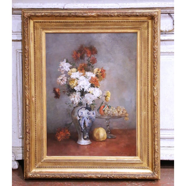 19th Century French Floral Still Life Oil Painting Signed Jean A. Gonzalez, 1889 For Sale In Dallas - Image 6 of 14