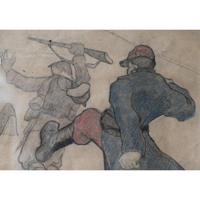 Gerard Vroom, Military Caricature, French Kick, 1800s, Pencil Drawing For Sale - Image 6 of 9