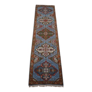 Hand Woven Approx. 2.5’ X 10’ Wool Oriental Runner Rug For Sale