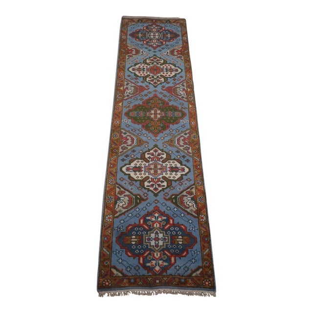 Hand Woven Approx. 2.5’ X 10’ Wool Oriental Runner Rug For Sale