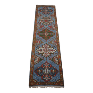 Hand Woven Approx. 2.5’ X 10’ Wool Oriental Runner Rug