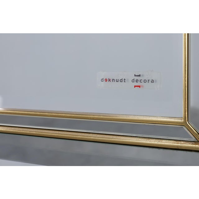 Metal 20th Century Hollywood Regency Metal Mirror by Deknudt, Belgium, 1980s For Sale - Image 7 of 11