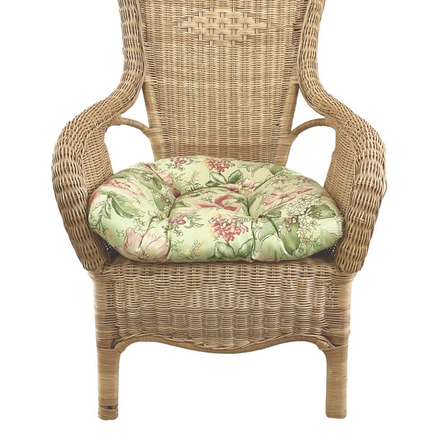Ficks Reed Vintage High-Back Woven Wicker & Rattan Armchair For Sale - Image 4 of 18
