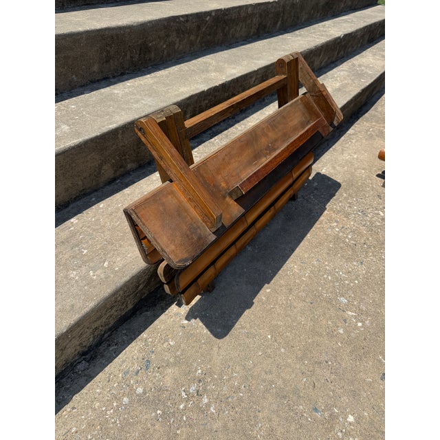 Vintage Boho Folding Bamboo Picnic Table & Benches For Sale In Richmond - Image 6 of 8