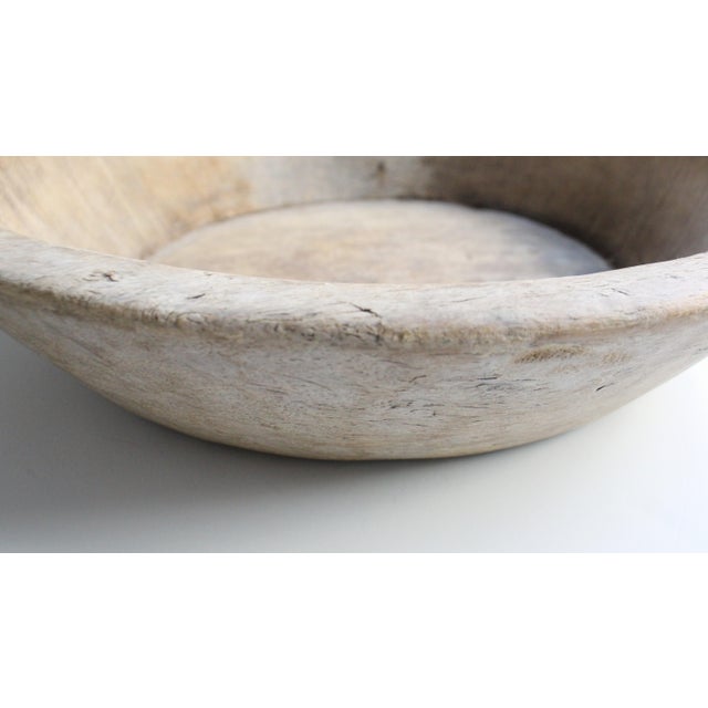 Antique Distressed Dough Bowl For Sale - Image 4 of 4