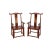 Pair Chinese Natural Wood Copper Brown Stain Yoke-Back Armchairs For Sale - Image 4 of 11