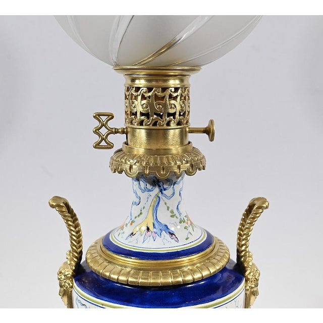 Napoleon III Earthenware Lamp in Earthenware For Sale - Image 6 of 18