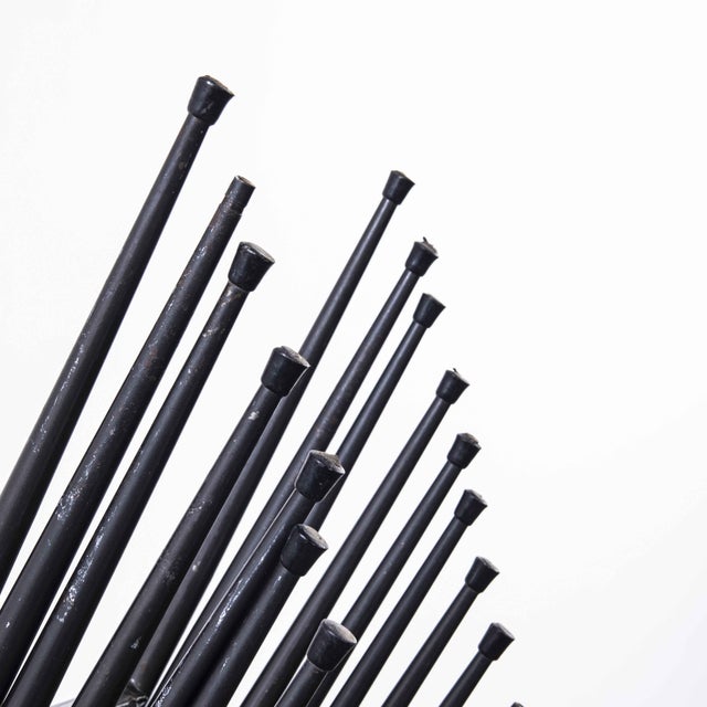 Wax French Black Tapered Leg School Dining Chairs from Mullca, 1950s, Set of 6 For Sale - Image 7 of 17