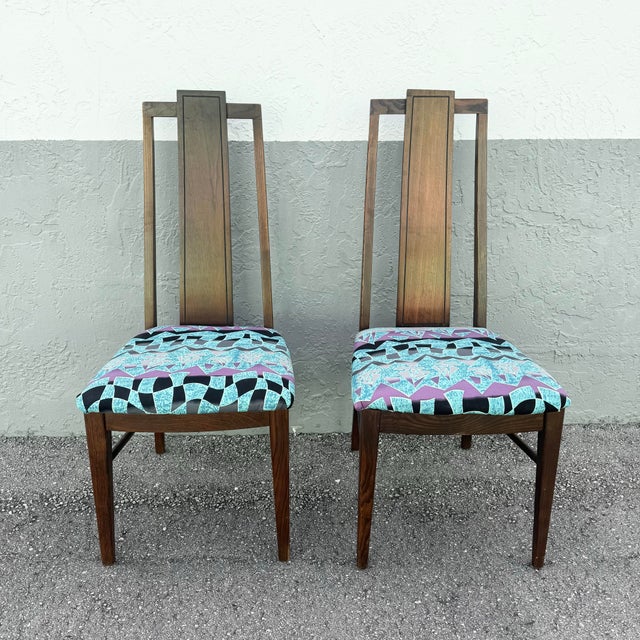 Stanley Furniture Mid Century Modern Walnut Dining Chairs by Stanley Furniture - Set of 6 For Sale - Image 4 of 11