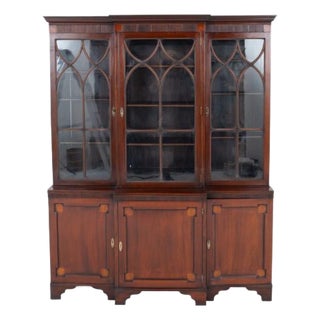 Georgian Revival Breakfront Bookcase in Mahogany, 1890s For Sale
