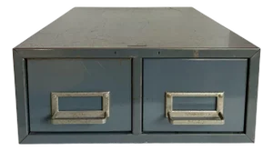 1950's Steelmaster Two-Drawer Gray Metal Card Catalog