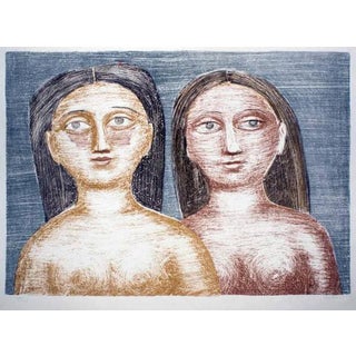 Massimo Campigli, Nude Due Nudi, Edition of 125, 1950s, Lithograph For Sale