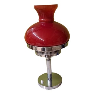 Vintage Table Lamp with Opaline Glass, 1960s For Sale