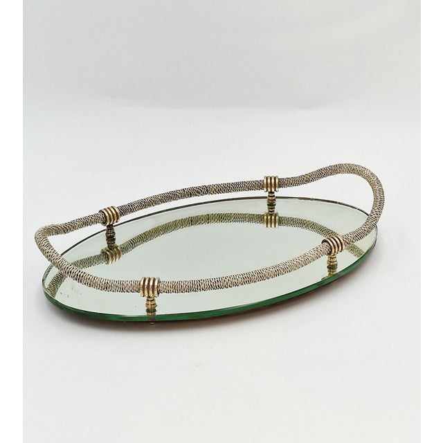 Mid-Century Hollywood Regency Oval Mirrored Tray, 1950s For Sale - Image 4 of 14