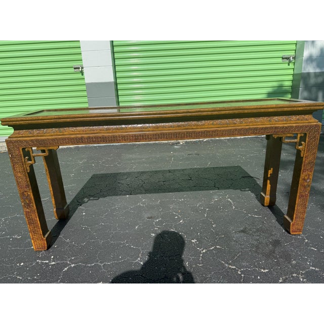1970s John Widdicomb Chinoiserie Console Table For Sale - Image 5 of 11