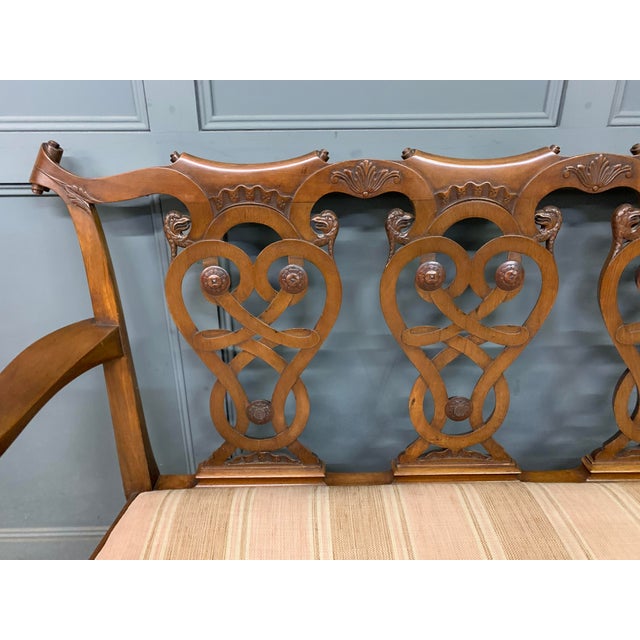 Chippendale Style Carved Mahogany Settee, 1900 For Sale - Image 17 of 18