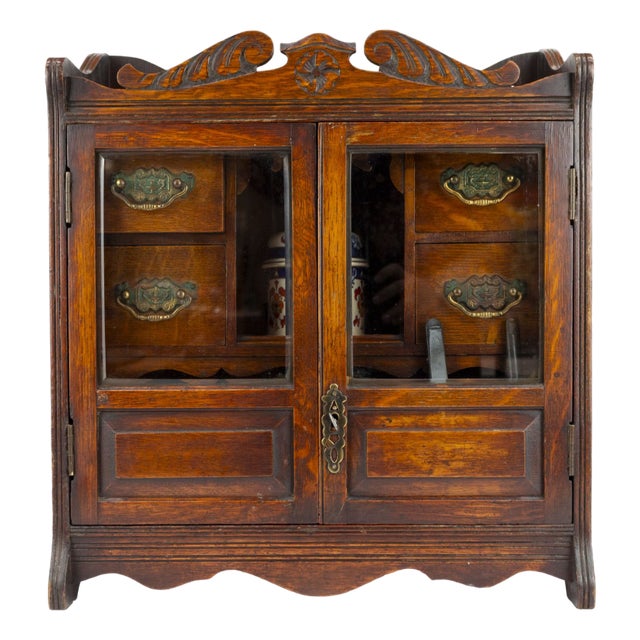 Edwardian Pipe Holder in Oak, 1890s For Sale