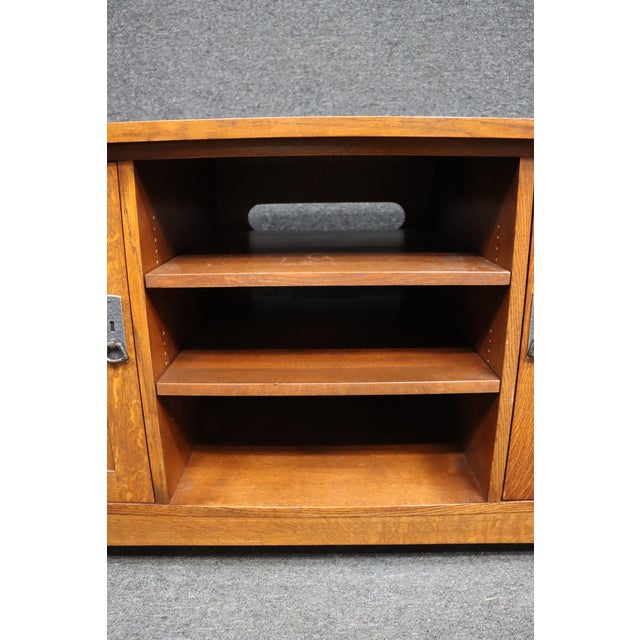 Stickley Mission Oak 62" Tv Media Console Cabinet For Sale - Image 9 of 18