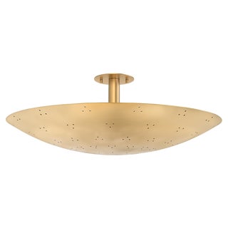 Hudson Valley Lighting Bern 28 in. 3 Light Flush Mount in Vintage Brass Finish For Sale