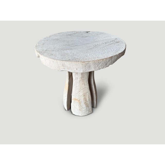 Andrianna Shamaris St. Barts Teak Wood Side Table For Sale - Image 4 of 6