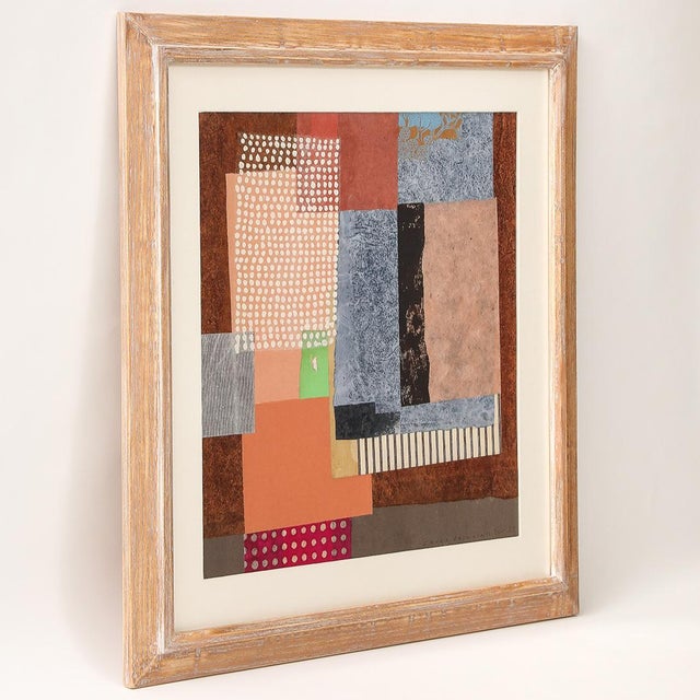 - Mixed media collage. Newly framed in limed oak with UV-resistant plexiglass. - Sarah Desmarais works in a variety of...