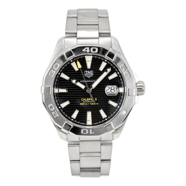 Tag Heuer Aquaracer 300m 43mm Way2010 Stainless Steel Black Dial Automatic Watch For Sale