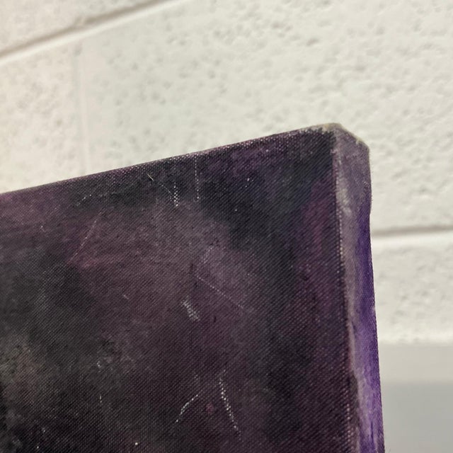 Jimmy Hendrix Portrait Playing Guitar on Purple Tie Dye Canvas by British Artist 2015 Circa For Sale - Image 13 of 13