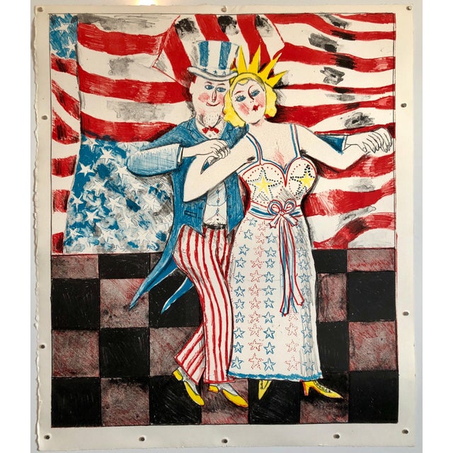 a magnificent contemporary American art piece. On deckle edged art paper. This is from a large collection of his pieces....