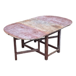 19th Century Swedish Painted Drop-Leaf Dining Table, 1810 For Sale
