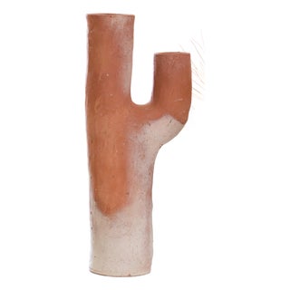 Unglazed Terracotta Sculptural Vase | One of a Kind For Sale