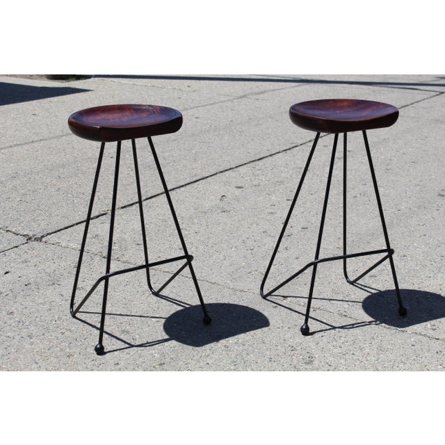 Mid Century Modern Greta Grossman Style Bar Stools- a Pair For Sale - Image 13 of 13