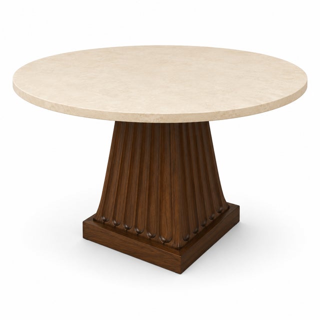 Mid-Century Modern Kreiss Duchess Base With Travertine Top For Sale - Image 3 of 4