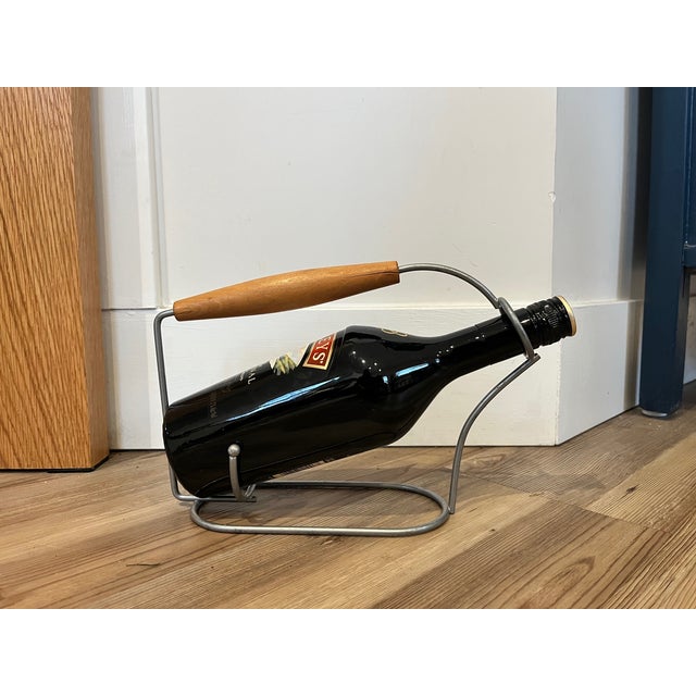 Silver 1950s MCM Wine Bottle Holder For Sale - Image 8 of 8