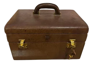 A 1970s Elegant Brown Leather Beauty Case by Gucci