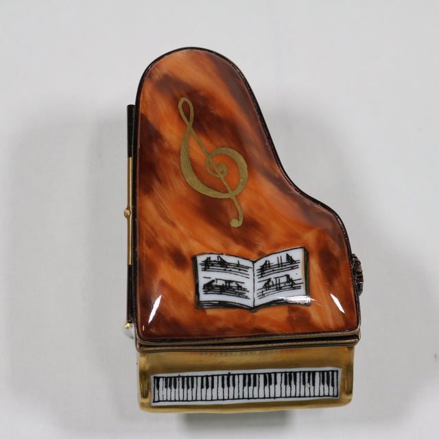 Mid 20th Century Limoges Wood Grain Grand Piano Trinket Box For Sale - Image 13 of 13