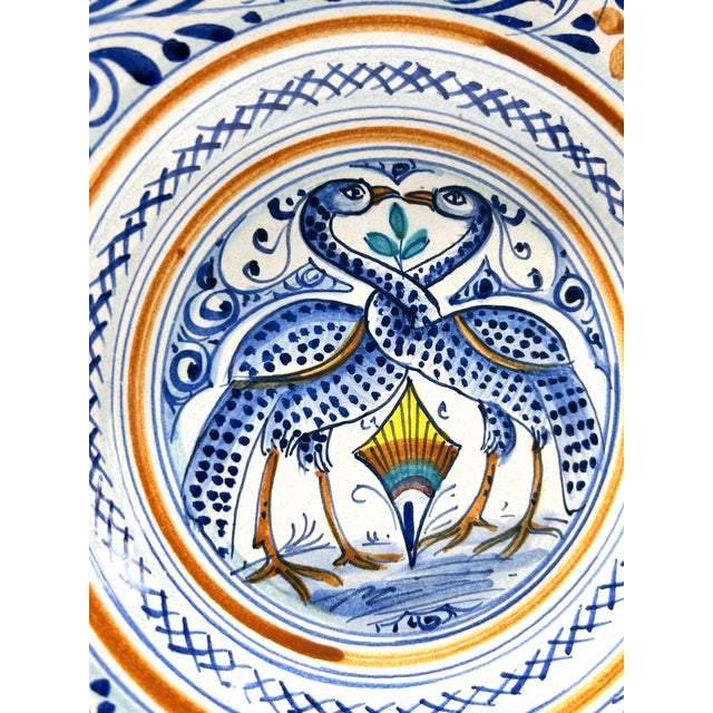 Traditional Vintage Verdiani Firenze Italian Majolica Bird Plate, Decoro Arcaico For Sale - Image 3 of 10