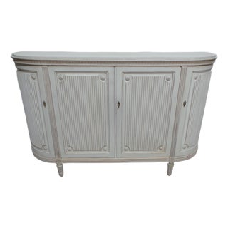 Swedish Gustavian Style Unique 4 Door Sideboard For Sale