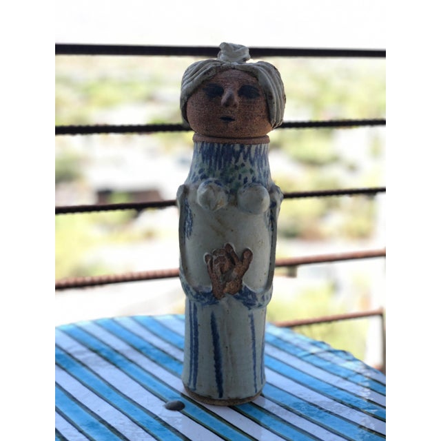 Midcentury organic hand made lady! This ceramic vessel is fun and has great details. Signed Baker on the bottom by the...