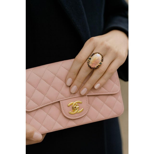 Bochic "Orient" Vintage Sapphires & Fire Opal Ring Set 18K Yellow Gold & Silver For Sale In New York - Image 6 of 6