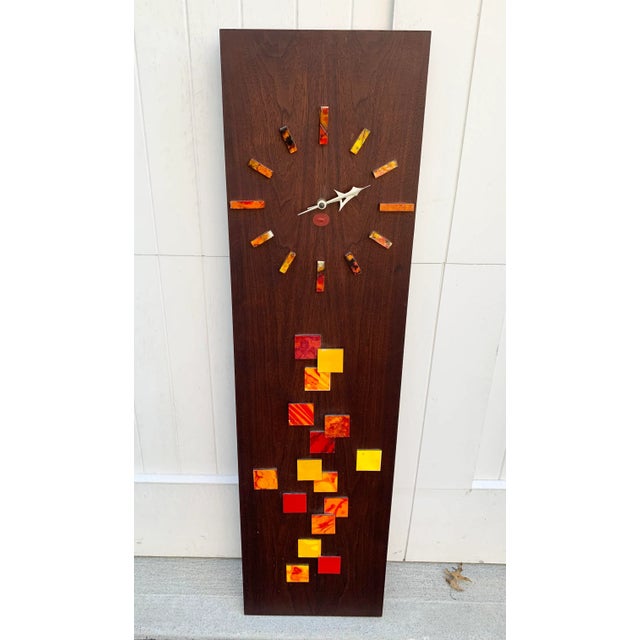Mid Century Walnut and Tile Clock by Harris Strong For Sale - Image 12 of 13