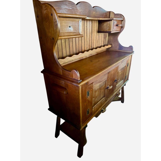 Antique American Baker’s Cabinet, Classical Wooden Cupboard For Sale - Image 4 of 12