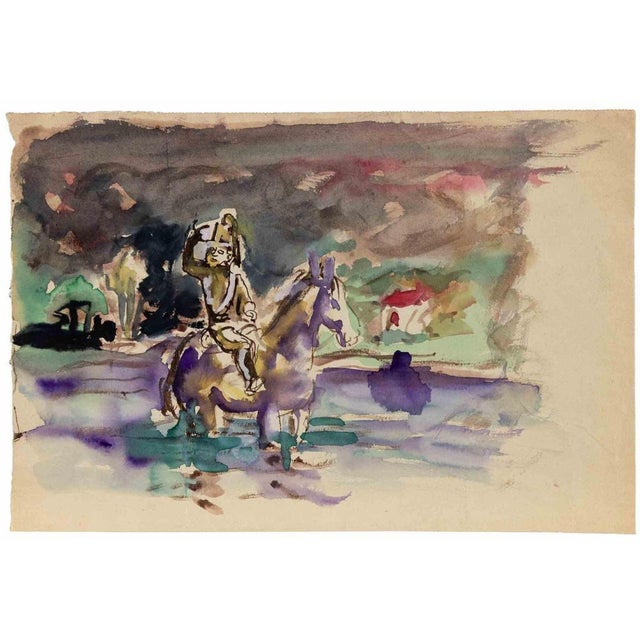 Ink and watercolor on paper realized by Mino Maccari in 1960s. Not signed. Very good condition. This piece is attributed...