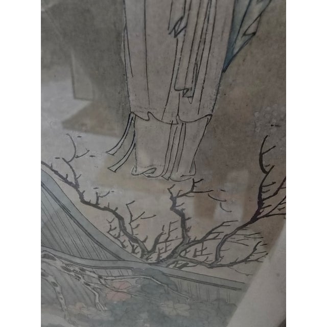 Vintage Chinese Painting Pre Mid Century Masterpiece For Sale - Image 4 of 12
