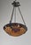 Metal French Art Deco Pendant Light by Le Verre Francais Schneider - 1925 Cameo Chandelier France For Sale - Image 7 of 12